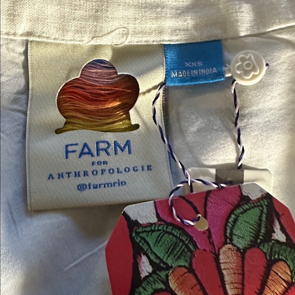 FARM Rio Linen Blend Midi Skirt NWT SIZE XXS - Picture 2 of 7